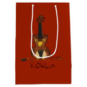 Violin Funny Niedlich Mittlere Geschenktüte (Rückseite)
