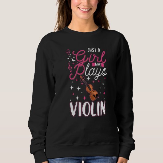 Violin Girl Violin Player Violinist Premium Sweatshirt (Vorderseite)