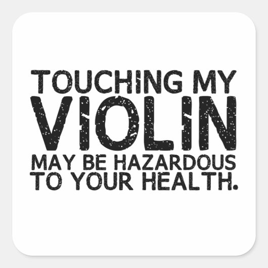 Violin Hazard Quadratischer Aufkleber (Vorderseite)