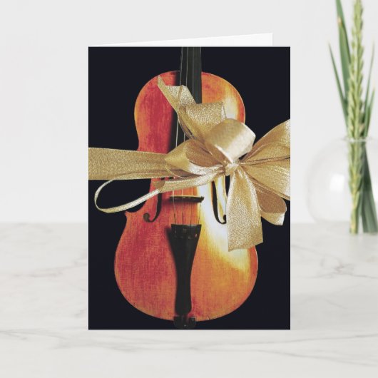 Violin Holiday Card Feiertagskarte (Vorderseite)