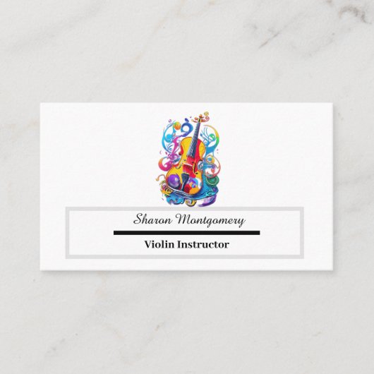 Violin Instructor Business Card Visitenkarte (Vorderseite)
