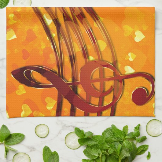 Violin Key Küchentuch (Gefaltet)