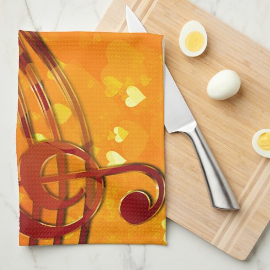 Violin Key Küchentuch (Viertel Falte)