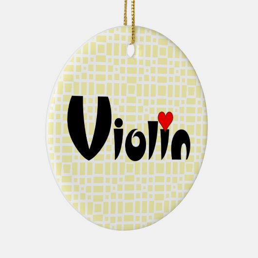 Violin Kleines Herz Keramik Ornament (Rechts)