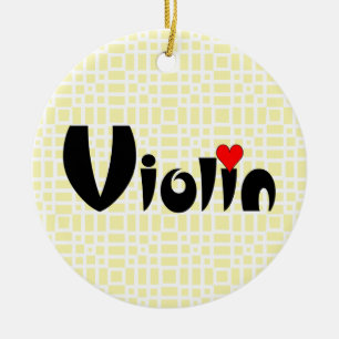Violin Kleines Herz Keramik Ornament