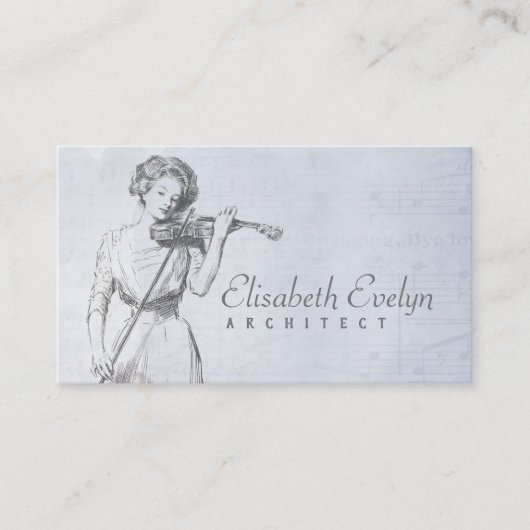 Violin Lady Music Businesscard Visitenkarte (Vorderseite)