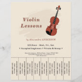 Violin Lessons Tear Off Strips Flyer (Vorne)