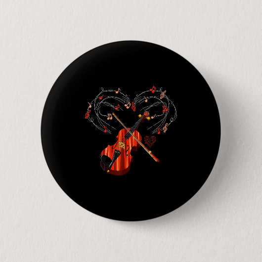 Violin Liebesherz Geiger Valentinstag Geschenk Vio Button (Vorderseite)