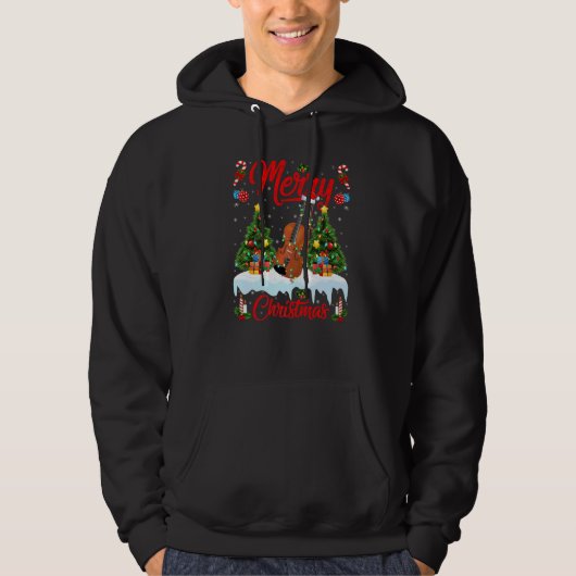 Violin Lights Xmas Tree Santa Violin Christmas Hoodie (Vorderseite)