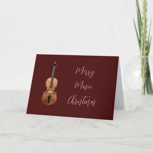 Violin Merry Music Weihnachten Elegante Typografie (Vorderseite)