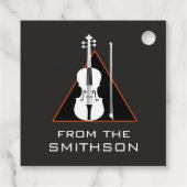 Violin minimaler schwarzer Dreieck moderne Violini Geschenkanhänger (Rückseite)