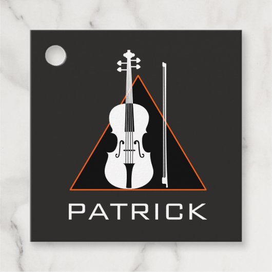 Violin minimaler schwarzer Dreieck moderne Violini Geschenkanhänger (Vorderseite)