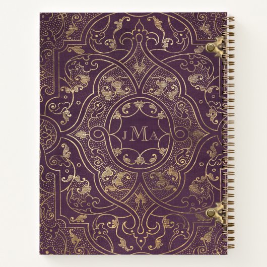 Violin Monogram Lila verzaubert Notizblock (Rückseite)