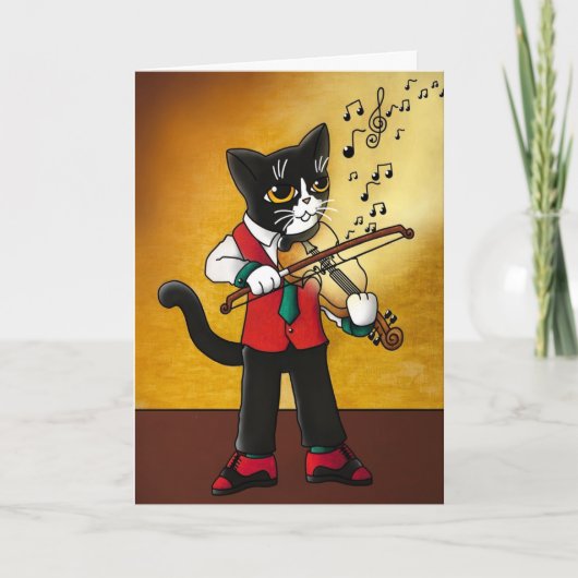 Violin Music Cat Karte (Vorderseite)