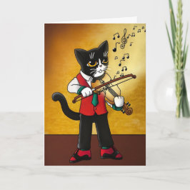 Violin Music Cat Karte