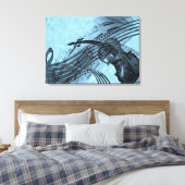 Violin Music Design in Light Blue Leinwanddruck (Insitu (Schlafzimmer))