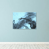 Violin Music Design in Light Blue Leinwanddruck (Insitu (Holzboden))