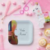 Violin Music Erwägungsgrund Elegant Blau Pappteller (Party)