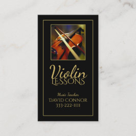 Violin Music Teacher Classic Black Business Card Visitenkarte