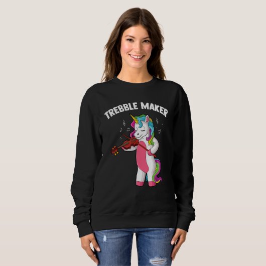 Violin music unicorn fiddle string Trebble Maker Sweatshirt (Vorne ganz)
