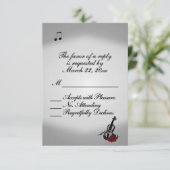 Violin Music Wedding RSVP Karte (Stehend Vorderseite)