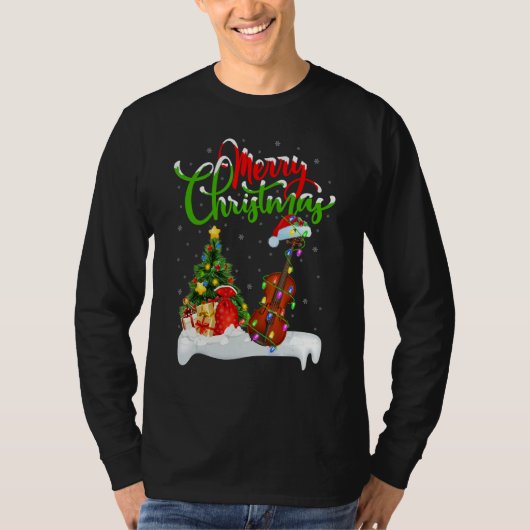 Violin Music Xmas Decorations Santa Violin Chris T-Shirt (Vorderseite)