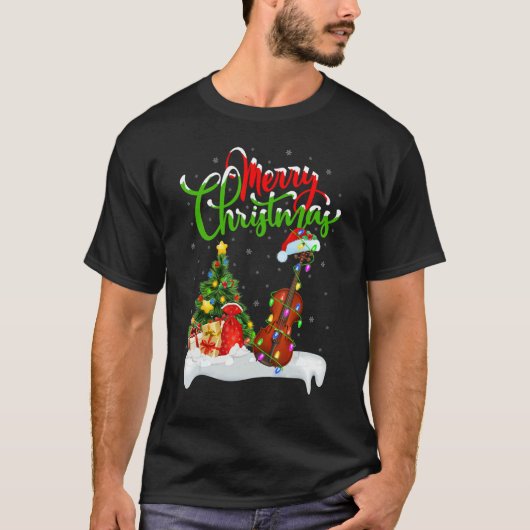 Violin Music Xmas Decorations Santa Violin Chris T-Shirt (Vorderseite)