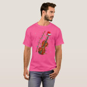 Violin Music Xmas Lights Weihnachten T-Shirt (Vorne ganz)