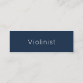 Violin Musical Violinist Navy Minimalistisch Mini Visitenkarte (Vorderseite)