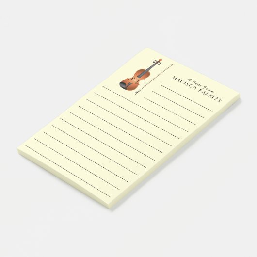 Violin Musician Teacher Streichorchester Post-it Klebezettel (angewinkelt)