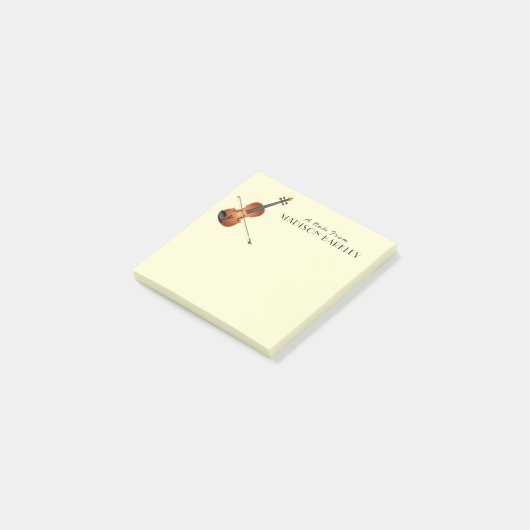 Violin Musician Teacher String Orchestra Post-it Klebezettel (angewinkelt)