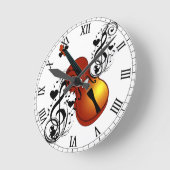 Violin, My Love_ Runde Wanduhr (Winkel)