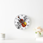 Violin, My Love_ Runde Wanduhr (Zuhause)