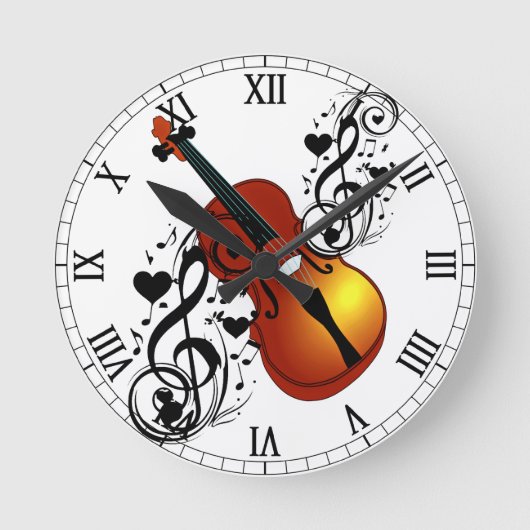 Violin, My Love_ Runde Wanduhr (Vorderseite)