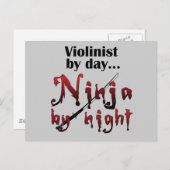 Violin Ninja Postkarte (Vorne/Hinten)
