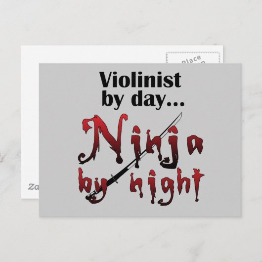 Violin Ninja Postkarte (Vorne/Hinten)