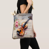 Violin Noten und Blume Tasche (Von Nahem)
