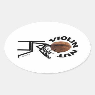 Violin-Nut Ovaler Aufkleber