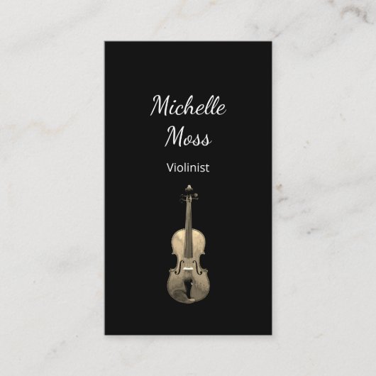 Violin Performer Klassik Schwarz-weiß Visitenkarte (Vorderseite)