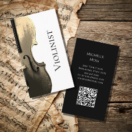 Violin Performer Musical Minimalistisch QR-Code Visitenkarte
