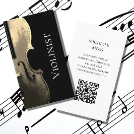 Violin Performer QR-Code Musikalisch Minimalistisc Visitenkarte