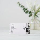 Violin Piano & Musiknotens Visitenkarten Visitenkarte (Stehend Vorderseite)