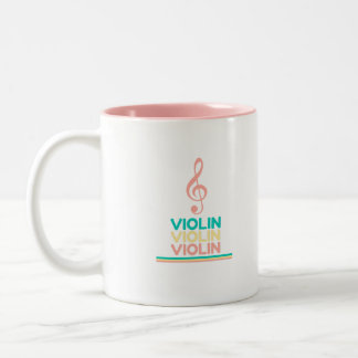 Violin Pink Treble Clef Zweifarbige Tasse