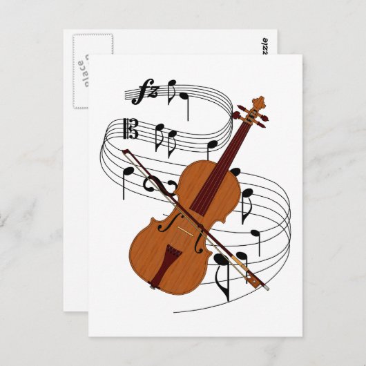 Violin Postkarte (Vorne/Hinten)