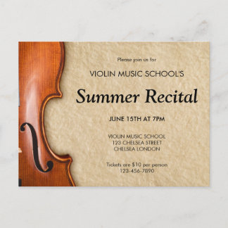 Violin Recital Concert Classical Music Einladungspostkarte