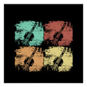 Violin Retro Poster (Vorderseite)