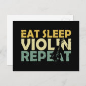 Violin Retro Postkarte (Vorne/Hinten)