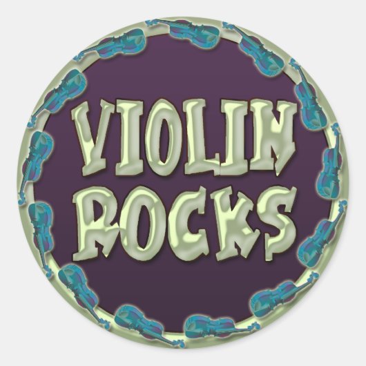VIOLIN ROCKS RUNDER AUFKLEBER (Vorderseite)