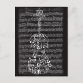 Violin Scrawl auf Bach Manuskript Postkarte (Vorderseite)