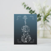 Violin Scrawl Postkarte (Stehend Vorderseite)